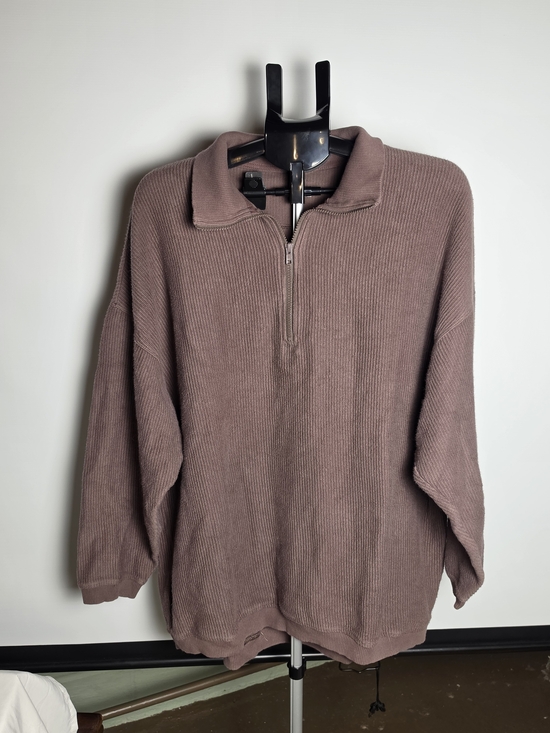 aerie Tops - aerie Womens Ribbed Half-Zip Sweater in Mauve